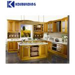 High Modern Solid Wooden Kitchen Design Made Yellow Cabinet, Wooden Cabinet For
