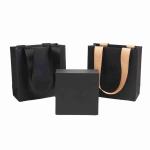 350gsm Cardboard Thank You Bulk Black Paper Bags Medium White Gift Bags for