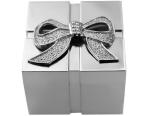 Silver PVD Plating Square Zinc Alloy Jewelry Box 52*52*43mm