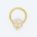 Gold Plated Nose Piercing Jewellery Surgical Steel 10mm Shiny flower