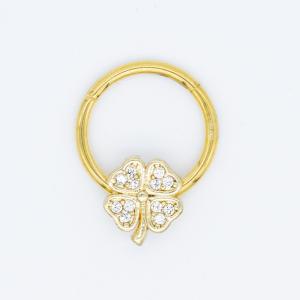 Quality Gold Plated Nose Piercing Jewellery Surgical Steel 10mm Shiny flower wholesale