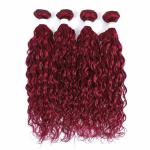 Burgundy Water Wave Remy Human Hair Bundles Sew In Weave Bundles Brazilian