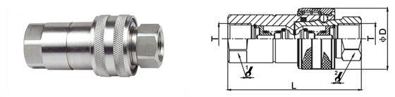 Stainless Steel 1 Inch Hydraulic Quick Coupler Stander Seal Material SS316