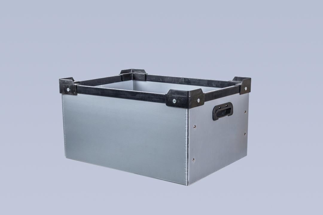 Grey Plastic Warehouse Bins Crates Packaging Strong Hardness Corrugated Polypropylene Boxes