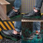 Metal Toe Industrial Safety Shoes PU Black Leather Work Shoes For Men