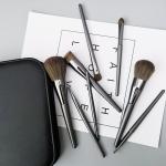 Metal Wooden Handle Makeup Brushes 8PCS Face And Eyes Cosmetic