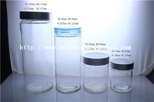 Quality Tall glass storage jar with lid, glass bottle wholesale