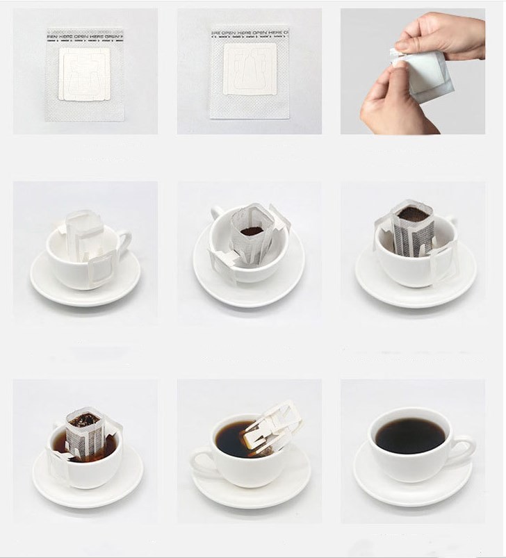 Eco Friendly Drip Coffee Filter Bags Hanging Ear 0.25mm Thickness