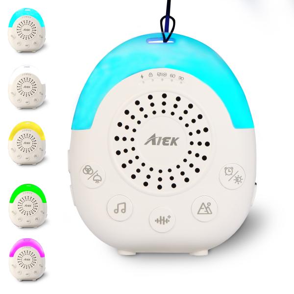 Child Lock White Noise Machine With Five Color Night Light 30 Soothing Sounds