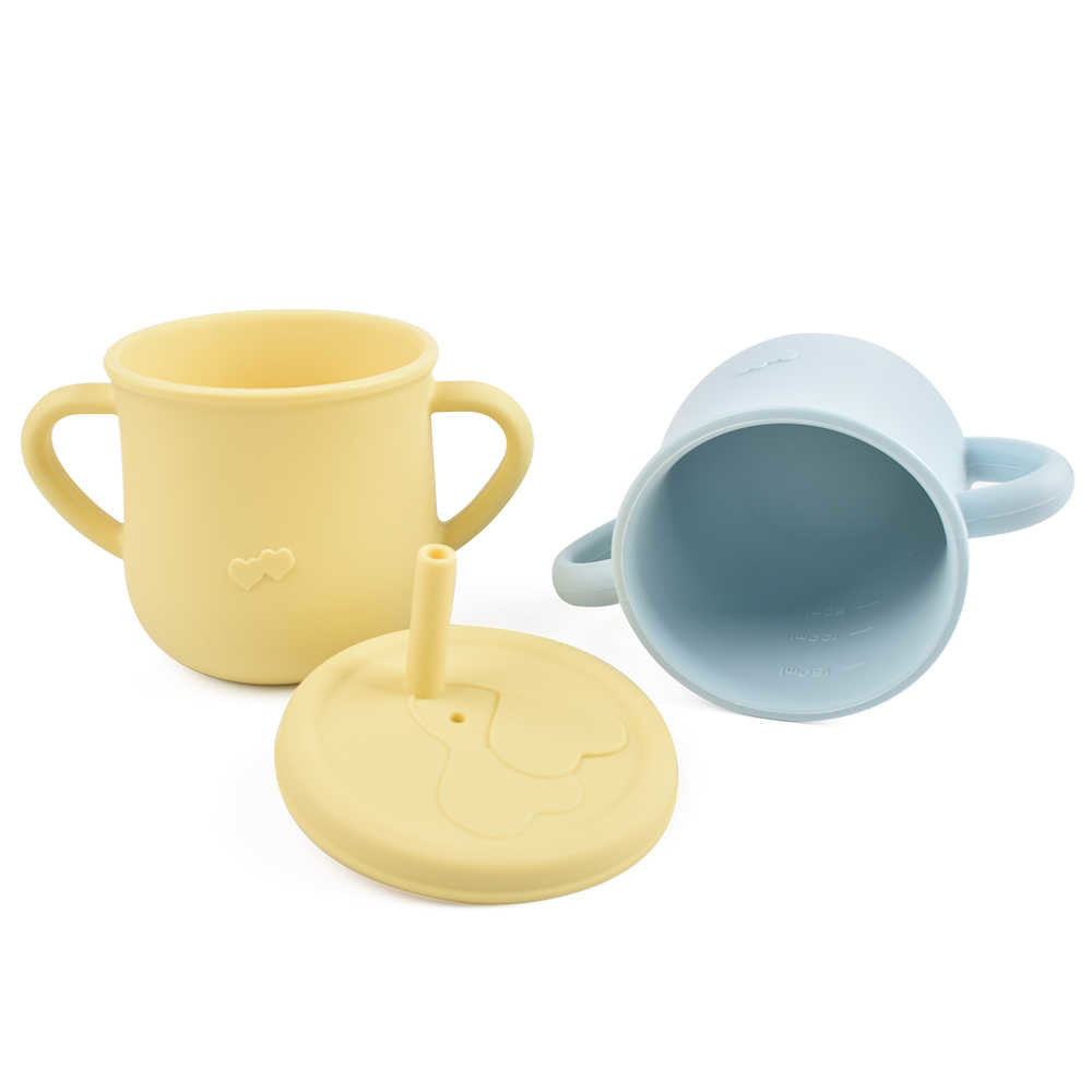 Customizable Silicone Sippy Cup For 6 Month Old Pink And Green