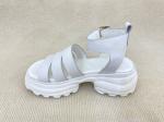 Heightening White Platform Sandals With Line Belt For Beach Open Toe