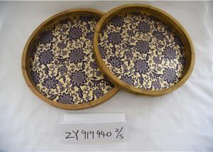 Quality Retro Metal Printed Entryway Table Wooden Food Tray wholesale