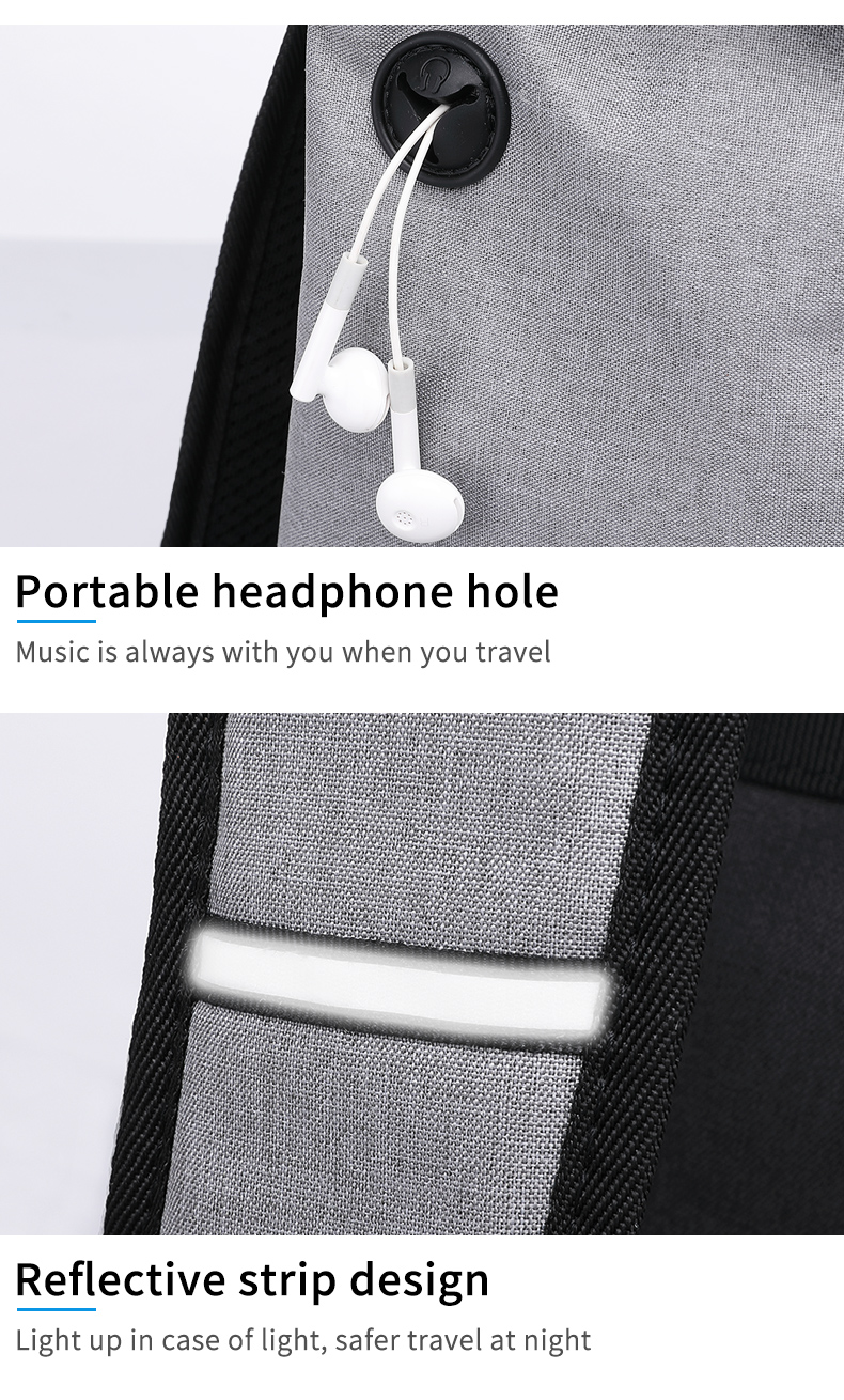 High quality fashion waterproof USB trend men's school bags Laptop Backpack