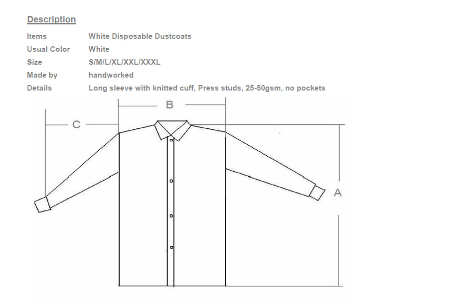 Conformable Medical Disposable Laboratory Coats With Pocket Collar Knitted Anti - Fluid