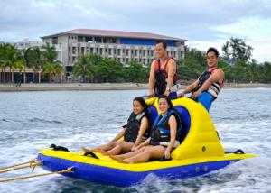 Quality 6 Riders Summer Inflatable Water Sport Toys , Towable Bandwagon Boat for Kids wholesale