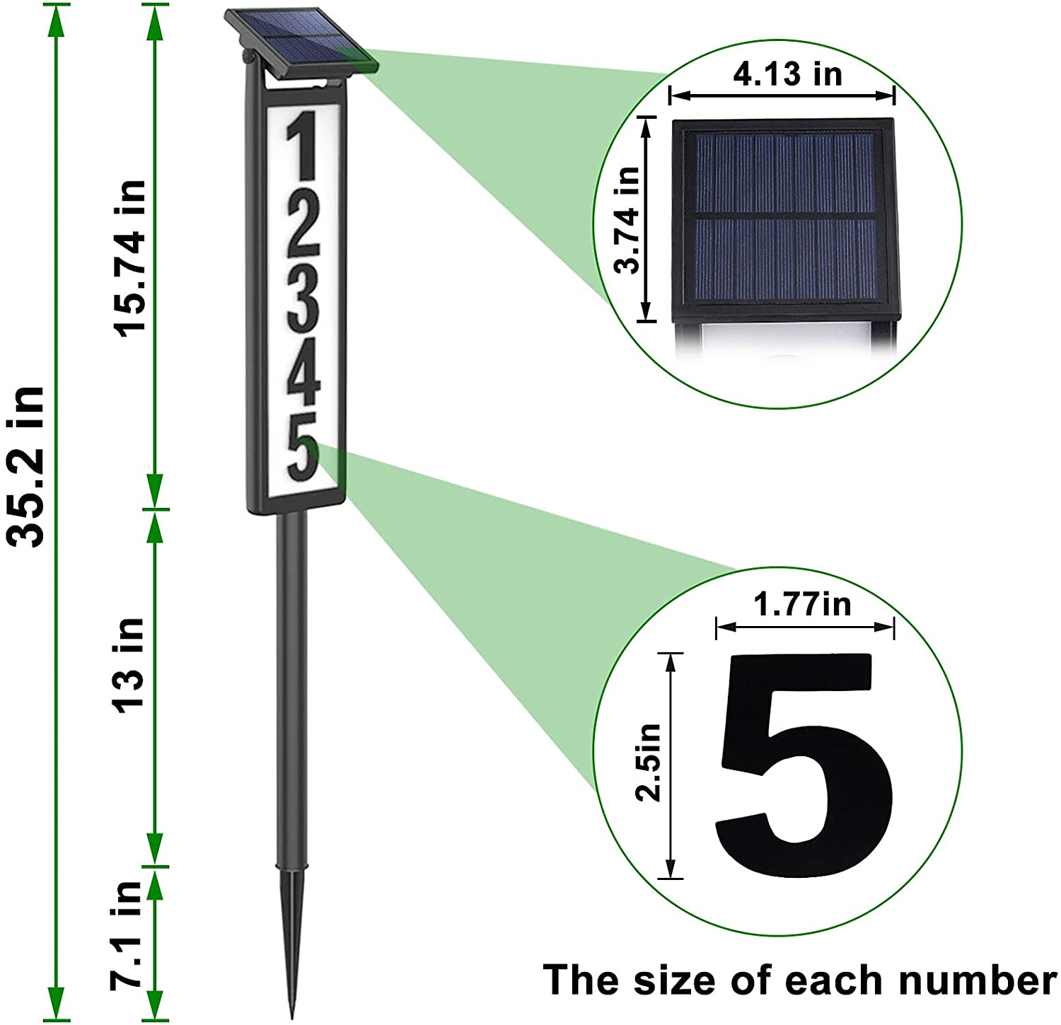 Waterproof Solar House Number Signs IP44 Solar Illuminated House Numbers