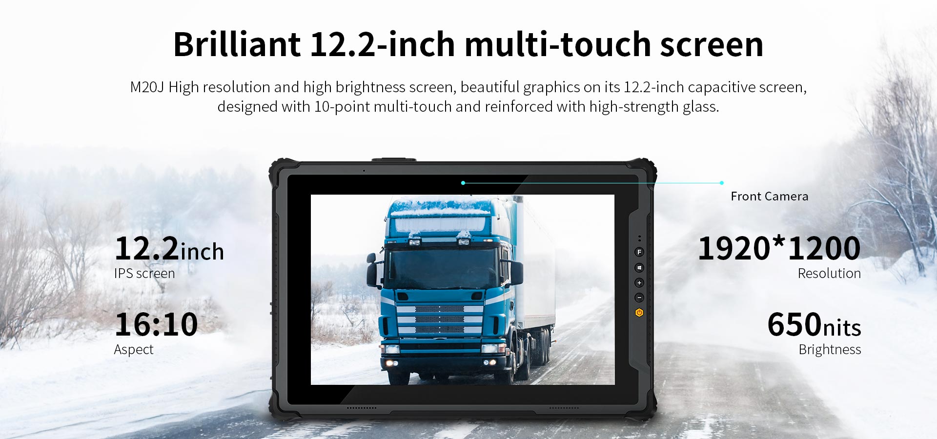 Intel RS232 ONERugged M20J Waterproof Tablet PC With Win 11 Pro/IOT Car Mount