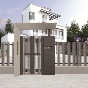 Quality Powdercoated Main Wrought Iron Aluminium Fence Gate Handcrafted For Outdoor Villa wholesale
