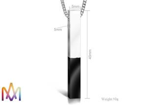 Quality Mylongingcharm Mix Color Cuboid Bar Pendant Mens Engraved Necklace wholesale