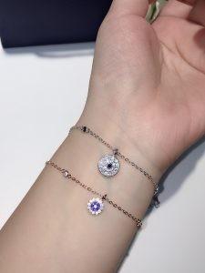 Quality S925 Silver Rhodium Evil Blue Eye Necklace Talismans Chain 5A Zirconia wholesale