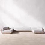 Villa Patio Furniture Outdoor Sofa Garden Sets with Teak Frame and Waterproof