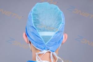 Quality Breathable Biodegradable PP nonwoven SMS Bouffant Cap wholesale