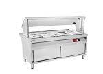 Stainless Steel Bain Marie Cabinet Commercial Working Table With Glass Top Shelf