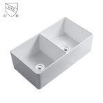 33 X 22 33 L X 20 W Farmhouse Kitchen Sink Double Bowl Drop In Large White