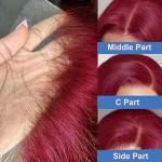 Bone Straight Burgundy 99J Short Bob Human Hair Wig Straight 13x4 Lace Front Wig