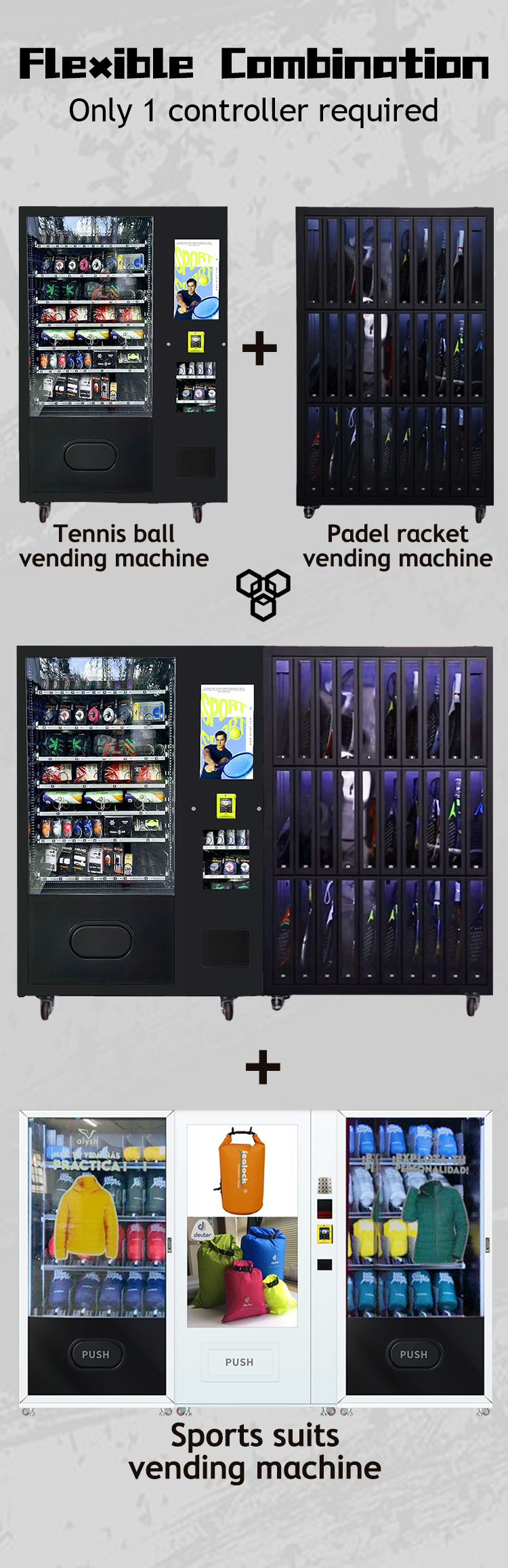 Smart Locker Tennis Rackets Vending Machine with Card Reader for Sports Equipment