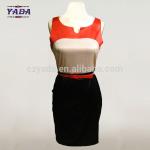Ladies color stitching design fashion woman clothes casual 2017 sexy ladies one