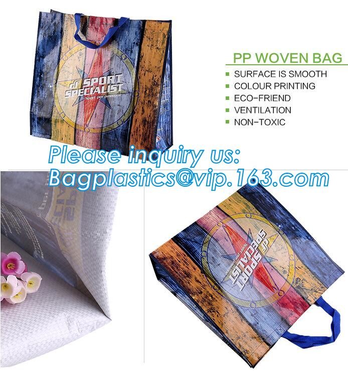 Fashion WaterProof PP Woven Laminated Handle Shopping Bag,fashion laminated reusable pp woven big shopping woven bag