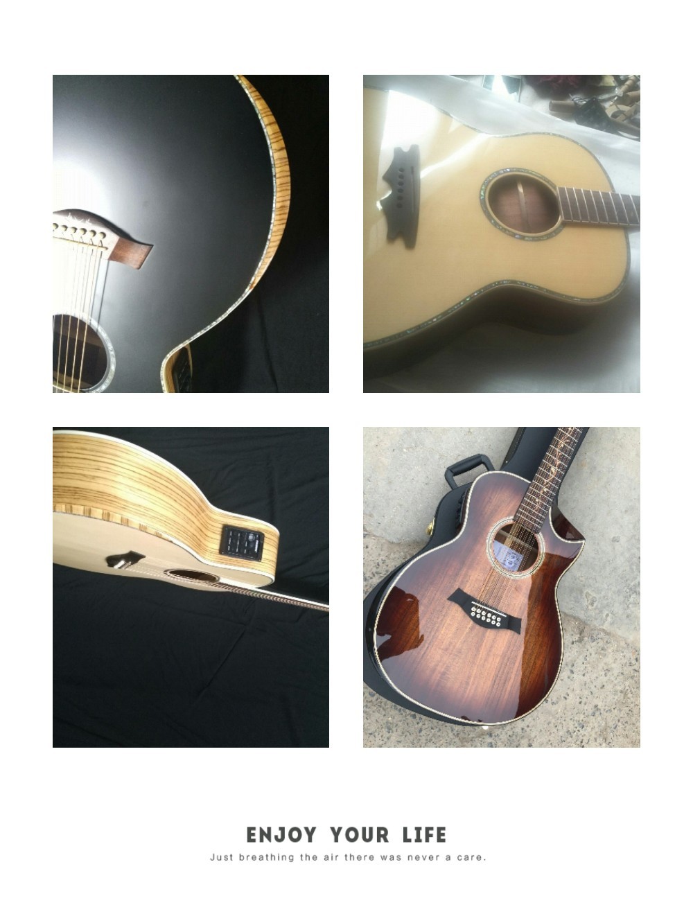 Customize guitar professional OOO28 solid maroon color guitar grand 6 string acoustic guitar