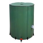Green 100 Gallon Collapsible PVC Rain Barrel 500D/1000D Portable Water Storage