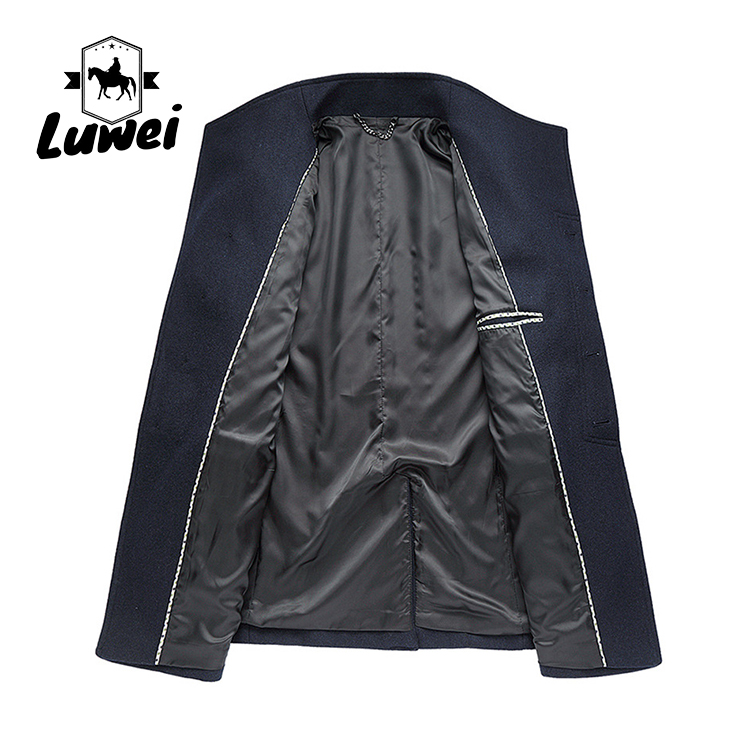 Large Lapel Medium Long Cashmere Classic Utility Male Turn-down Collar Slim Fit Overcoat Trench Fox Jacket Man Coat