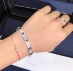 Factory Custom Fine Jewelry 18k White Ogold LOVE Bracelet, Diamond-Paved,