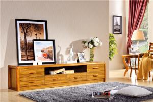 Quality modern Zingana wood TV cabinet low cabinet furniture wholesale