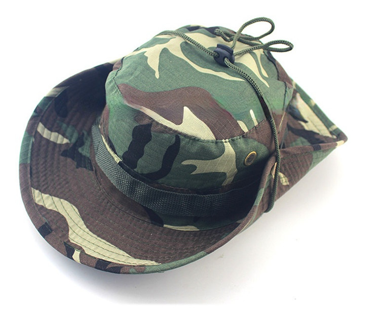 Military Camouflage Mesh Boonie Bucket Cap For Hunting Hiking Climbing