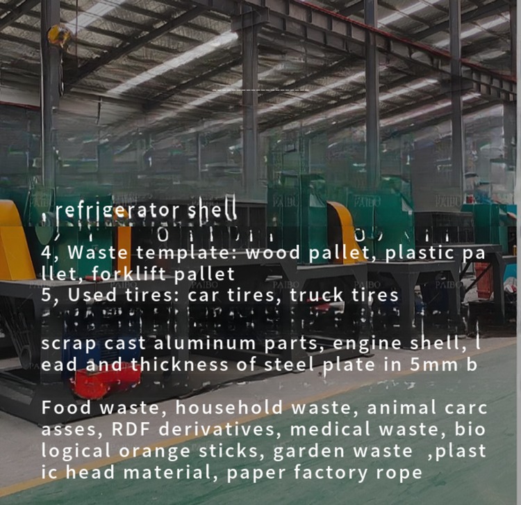 Shredder for Recycling Industrial Packaging Tires Scraps Radiators and Electronic Waste