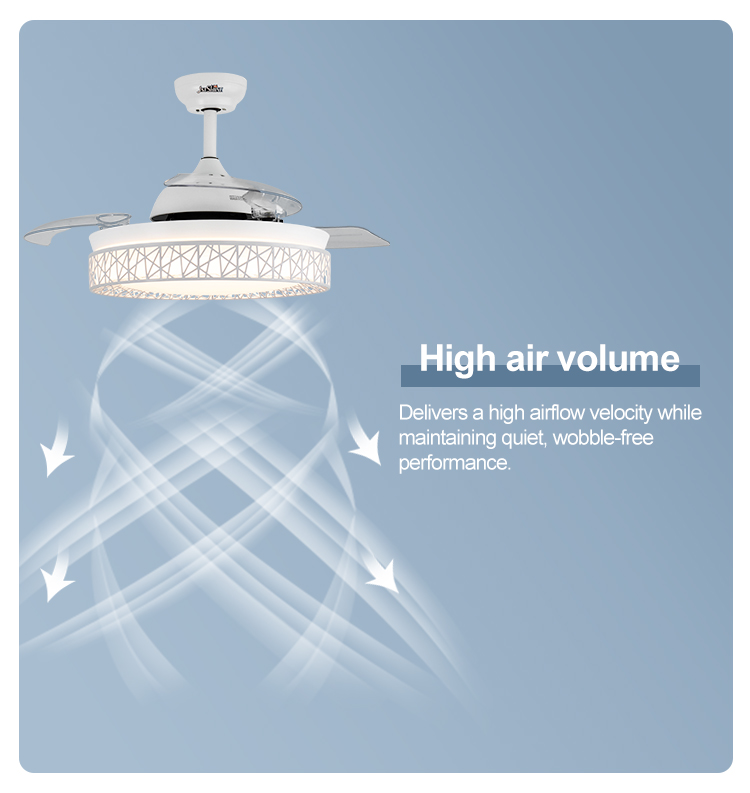 Remote Control 1stshine Minimalist Fashion Ceiling Fan Light with 42 Inch Plastic Blades