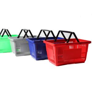 Quality 380MM 220mm 16L Plastic Rolling Basket With Handles wholesale