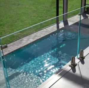 Quality High Strengthened 50*50 Square Steel Spigot Glass Panel Swimming Pool Fence with Drill Holes Edge Works wholesale