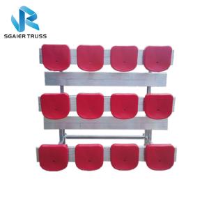 Quality Straight 5 Row Bleachers , Fireproof Portable Aluminum Bleachers With Foot Pads / Plastic Seats wholesale