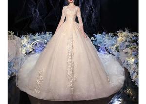 Quality Comfortable Elegant Lady Wedding Dress / Long Tail Lace Bridal Gown wholesale