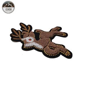 Quality Fawn Animal 3D Embroidery Patches For Garment / Bags / Hats Decoration wholesale