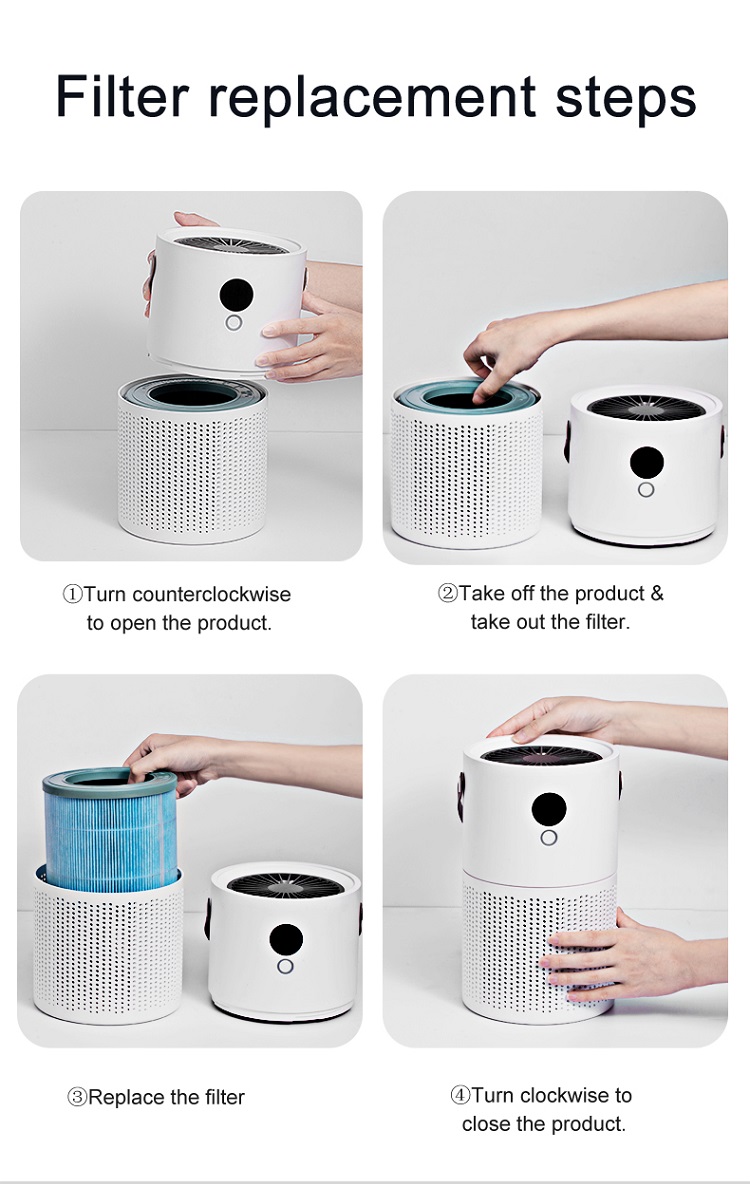 HOMEFISH Smoke Pm2.5 Negative Ion Desktop Cleaner Air Purifier