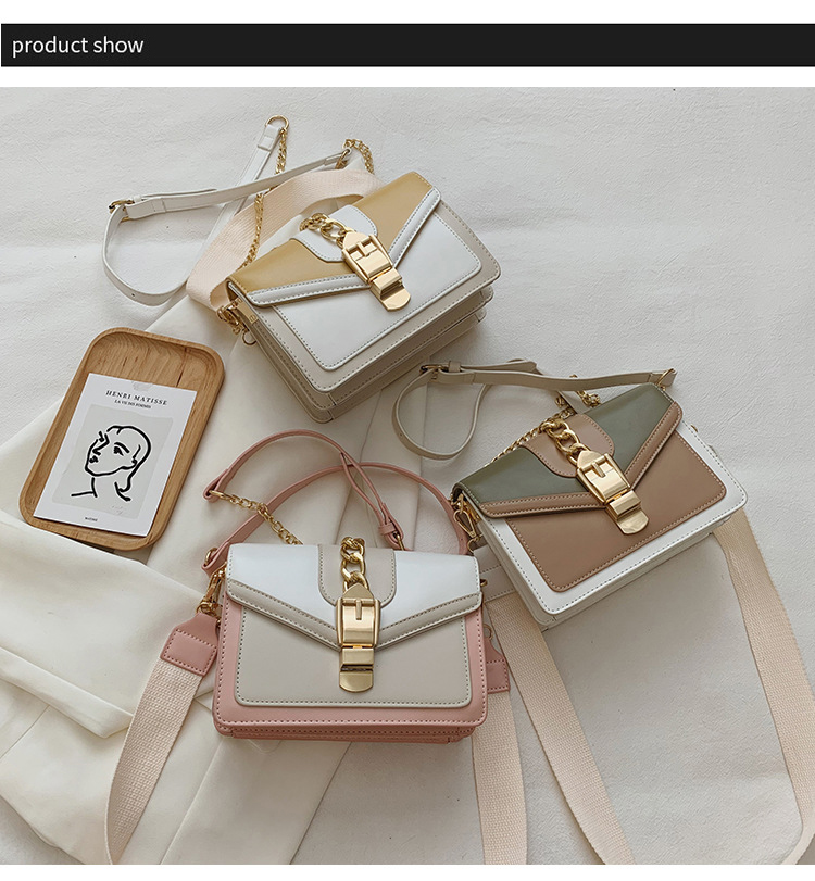 Contrast Color Ladies Cross Body Bag PU Leather Luxury Purses for Women Shoulder Bag