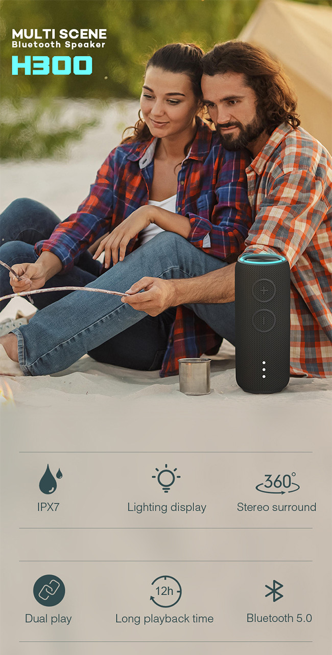 Green Wireless Fabric Speaker Waterproof IPX7 for Seamless Connectivity