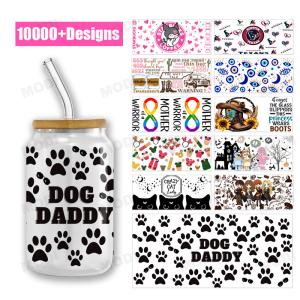Quality 16oz Glass Cup DTF Cup Wraps Transfer Sticker UV DTF Cup Wrap Transfers Wholesale UVDTF Tumbler Wraps wholesale
