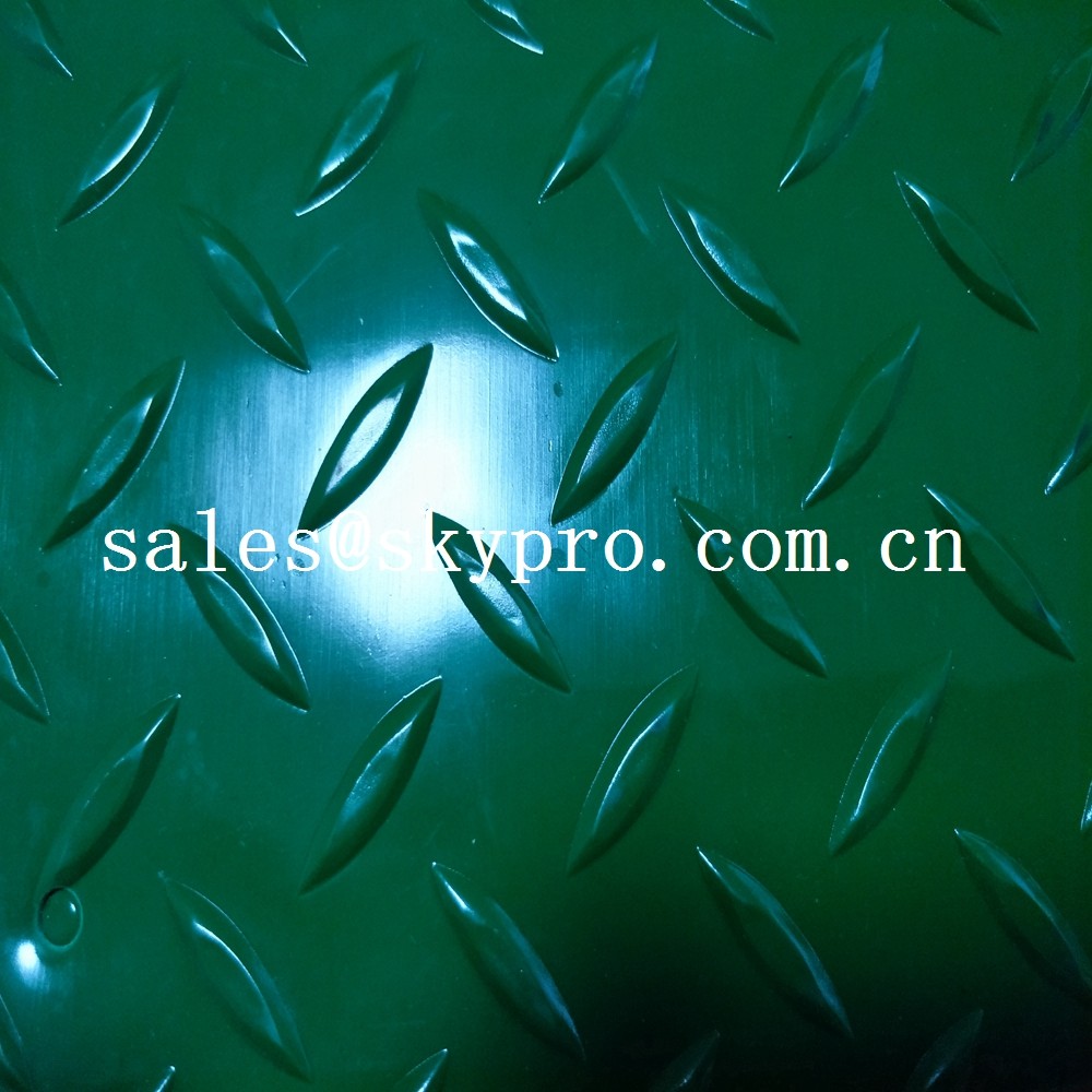 Black 2mm / 3mm Plastic Sheet PVC anti slip vinyl film roll pvc fine ribbed floor mat